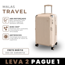 [LEVE 2 PAGUE 1] Mala de Viagem Travel em ABS com Rodinhas 360° Alça Ajustável e Fechamento com Senha